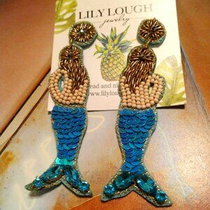 Mermaid Beaded Statement Earrings